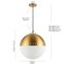 Jonathan Y Remy 15.75" Adjustable Iron/Glass Art Deco Mid-Century Globe LED Pendant, Brass Gold JYL9531A - alternate 12