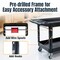Powertec Utility Service Cart, 2 Shelf 550 lb Heavy Duty Rolling Cart with Dual Locking 5" Casters 72414 - alternate 6