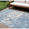 Homeroots 9' X 12' Denim Blue And Ivory Abstract Washable Indoor Outdoor Area Rug 612651 - alternate 1