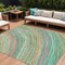Homeroots 8' X 10' Teal Blue Pink And Peach Abstract Washable Indoor Outdoor Area Rug 631254 - alternate 1