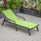 Leisuremod Marlin Patio Chaise Lounge Chair with Armrests in Black Aluminum Frame, Green MLABL-77G - alternate 10