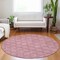 Homeroots 8' Pink And Purple Round Geometric Washable Indoor Outdoor Area Rug 613568 - alternate 8