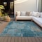 Homeroots 10' X 14' Teal Blue And Gray Abstract Washable Indoor Outdoor Area Rug 596895 - alternate 9