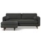 Homeroots 89" Gray Fabric Sofa With Ottoman With Brown Legs 641058 - alternate 9
