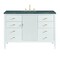 James Martin Vanities Myrrin 48in Vanity, Bright White w/ 3 CM Parisien Bleu Silestone Top w/FreePower Wireless Charger 485-V48-BW-FPBL - alternate 1