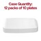 Smarty Had A Party 106 x 5 Solid White Flat Raised Edge Rectangular Disposable Plastic Plates 120 Plates, 120PK 9311WH-CASE - alternate 9