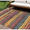 Homeroots 8' X 10' Granite Gray Copper And Yellow Striped Washable Indoor Outdoor Area Rug 598893 - alternate 1