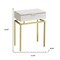 Homeroots 23" Gold And Beige Wood And Metal End Table With Drawer 333215 - alternate 4