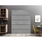 Sartodoors Solid French Double Doors, Planum 0015 Concrete and Aluminum Strips, Wood Solid Panel Frame Trims,  PLANUM0015DD-BTN-84 - alternate 1