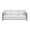 Homeroots 38" White Fabric Sofa With Black and Gray Legs 348643 - alternate 1