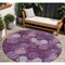 Homeroots 8' Eggplant Lavender And Ivory Round Polka Dot Washable Indoor Outdoor Area Rug 594228 - alternate 1