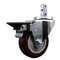 Service Caster 3.5'' Maroon Polyurethane Wheel Swivel 7/8'' Square Stem Caster with Brake SCC-SQ20S3514-PPUB-MRN-PLB-78 - alternate 1