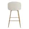 Homeroots Set of Two 27" Beige and Oak Fabric and Metal Counter Height Swivel Bar Chairs, 2PK 719204 - alternate 6