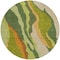 Homeroots 8' Green Beige And Copper Round Abstract Washable Indoor Outdoor Area Rug 600968 - alternate 7