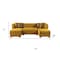 Homeroots Mustard Velvet U Shaped Three Piece Sofa and Chaise Sectional With Toss Pillows 643885 - alternate 9