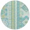 Homeroots 8' Mint Green Blue And Ivory Round Aztec Washable Indoor Outdoor Area Rug 598480 - alternate 8