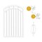 Nuvo Iron 33-in W x 56-in H Glossy Wht Benitoite Gate Arched 36-in W Opening SCHardware W/Dbl Side Handle IBGA3356GW - alternate 8