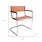 Homeroots 23" Silver And Terra Cotta Leather and Stainless Steel Arm Chair 667634 - alternate 6