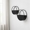 Homeroots Set of Two Black Metal Round Hanging Planters 608672 - alternate 1
