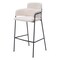 Homeroots Set of Two 30" Cream and Black Faux Shearling and Steel Bar Height Bar Chairs, 2PK 564997 - alternate 5