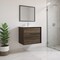 Homeroots 24" Dark Brown Wood Floating Bathroom Vanity With White Sink And Two Drawers 624089 - alternate 5