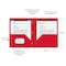 C-Line Products 8-1/2" x 11" Red Two-Pocket Heavyweight Poly Portfolio Folder with Prongs, 25EA/BX, 6BX/CT 33964-BX - alternate 5