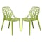 Leisuremod Modern Cornelia Dining Chair, Solid Green, 2PK C18SG2 - alternate 1