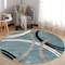 World Rug Gallery Modern Wavy Circles Design Area Rug 8 ft Round Blue 377BLUE8RND - alternate 1