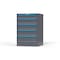 Strong Hold 5 drawer cabinet - (1x 5ft, 1x 6ft, 2x 7ft, 1x 8ft) - Blue accents - Keyed Different S3044-PPDAS-0502FS - alternate 3