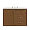 James Martin Vanities Laurent 36" Single Vanity, Honey Oak w/ 3 CM Ethereal Noctis Silestone Top 545-V36-HNO-3ENC - alternate 9