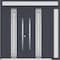 Vdomdoors Metal Double Doors Deux 1717 Gray Graphite Frosted Glass 1 Sidelight and Top Transom Entry Modern P DEUX1717DEXD-GRE-W72+16xH80+14-LH-I - alternate 1