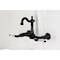 Kingston Brass Two-Handle Wall Mount Bridge Kitchen Faucet, Matte Black KS2440WLL - alternate 6