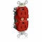 Leviton Duplex Straight Blade Receptacle, 5-15R, 15 A, 125V AC, 2 Pole, 3 Wire, Surface Mount, Single, Red M8200-HR - alternate 1