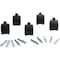 Master Caster Duet Hard-Wheel Casters, 0.44" x 0.88" Grip Ring Type B Stems, 2" Nylon Wheels, Matte Black, PK5 23622 - alternate 1