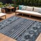 Homeroots 10' X 14' Blue Gray And Charcoal Tribal Washable Indoor Outdoor Area Rug 615403 - alternate 1