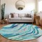 Homeroots 8' Blue Pink And Green Round Abstract Washable Indoor Outdoor Area Rug 600224 - alternate 8