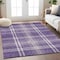 Homeroots 9' X 12' Purple Gold And Ivory Plaid Washable Indoor Outdoor Area Rug 596361 - alternate 9