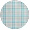 Homeroots 8' Aqua And Gray Round Plaid Washable Indoor Outdoor Area Rug 601316 - alternate 9