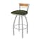 Holland Bar Stool Co Revelle 36in Swivel Extra Tall Bar Stool, Anodized Nickel Finish, Medium Back and Canter Pine Seat 881 - alternate 1