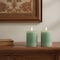 Homeroots Set of Two Green Flameless Pillar Candles, 2PK 633853 - alternate 5