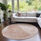 Homeroots 8' Salmon Copper And Ivory Round Abstract Washable Indoor Outdoor Area Rug 587604 - alternate 7