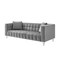 Homeroots 88" Gray Velvet Wood Sofa With Toss Pillows 543977 - alternate 10