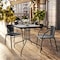 Flash Furniture Square Table Set, Aluminum, Glass, Metal, Plastic, Rattan, Clear TLH-073SQ-037BK2-GG - alternate 19