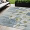 Homeroots 5' X 8' Denim Blue And Sky Blue Floral Washable Indoor Outdoor Area Rug 582747 - alternate 1