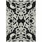 Homeroots 9' X 12' Black And Ivory Damask Washable Indoor Outdoor Area Rug 614411 - alternate 9