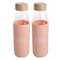 Gap Home 2 Piece 17 Ounce Glass Hydration Bottle Set with Silicone Sleeve in Melon 86636.02R - alternate 1
