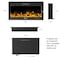 Northwest 36in Wall Mounted Electric Fireplace Recessed Heater with Front Vent, Remote, LED Flames 80-EFFV-2 - alternate 8