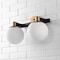 Jonathan Y Modernist Globe 15.25" 2-Light Metal/Frosted Glass Modern Contemporary LED Vanity, Brass Gold/Black JYL3541A - alternate 11