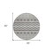 Homeroots 8' Gray Brown And Ivory Round Moroccan Washable Indoor Outdoor Area Rug 594330 - alternate 8