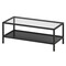 Homeroots 45" Clear And Black Glass And Steel Coffee Table With Shelf 520910 - alternate 9